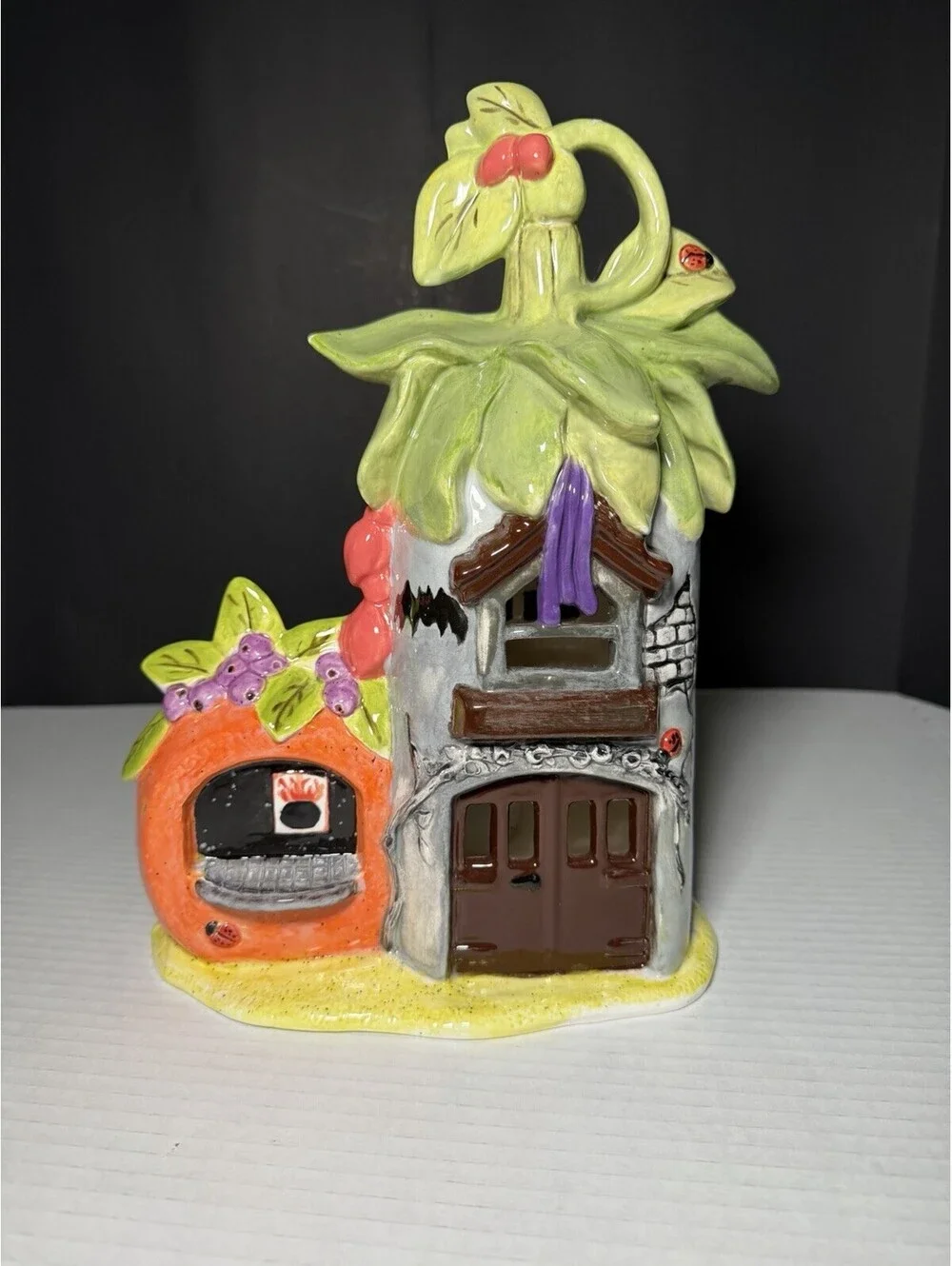 Halloween Haunted House Ceramic Pottery - Ghost Pumpkin Tree Handmade